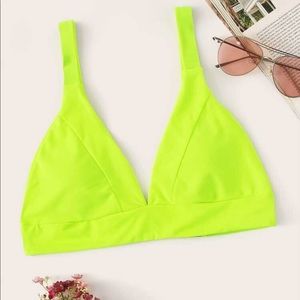 New! Neon Green Bikini Top Small